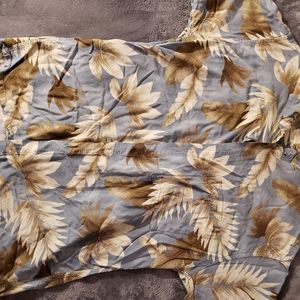 Mens casual tropical print button down